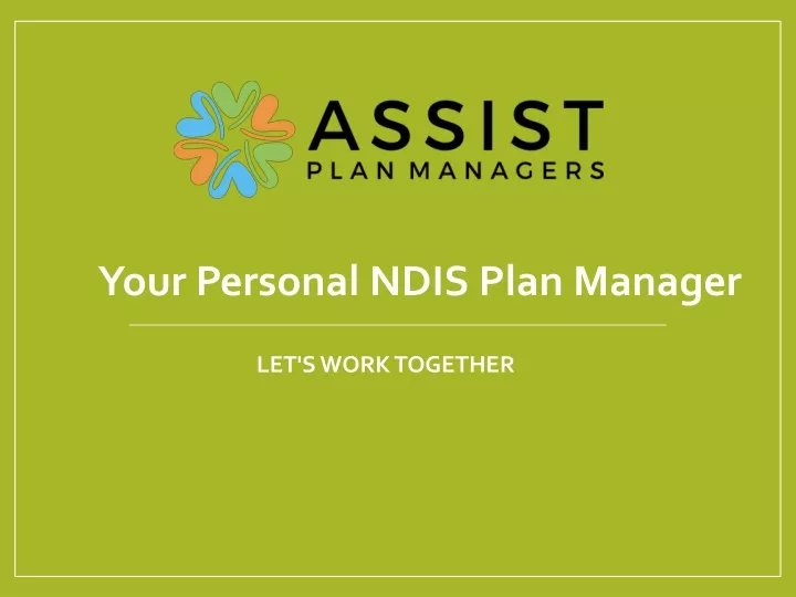 your personal ndis plan manager