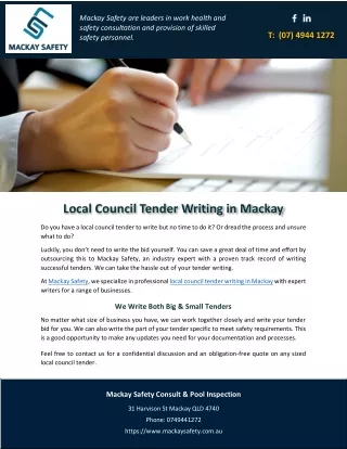 Local Council Tender Writing in Mackay