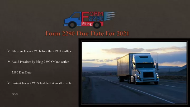 form 2290 due date f or 2021