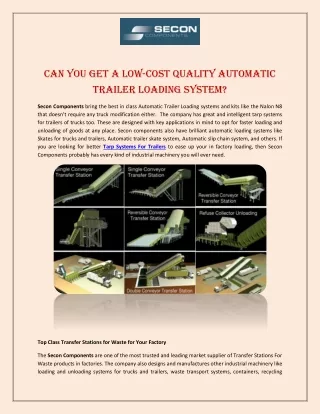 Can You Get a Low-Cost Quality Automatic Trailer Loading System?
