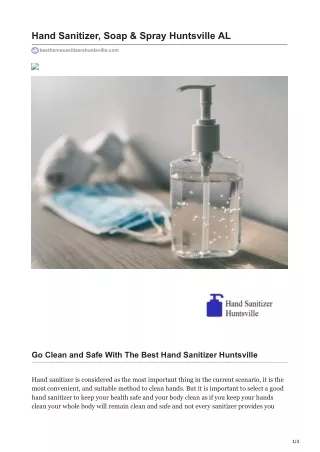 Hand sanitizer Huntsville AL