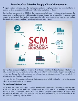 benefits of an effective supply chain management
