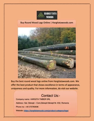Buy Round Wood Logs Online | Hargitatawoods.com