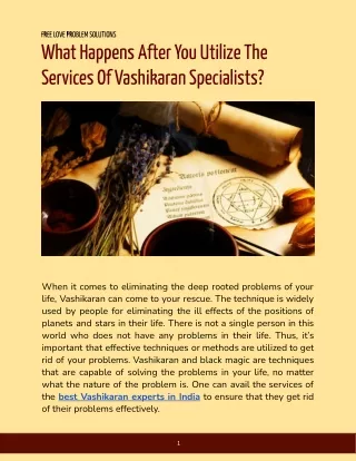 What Happens After You Utilize The Services Of Vashikaran Specialists?