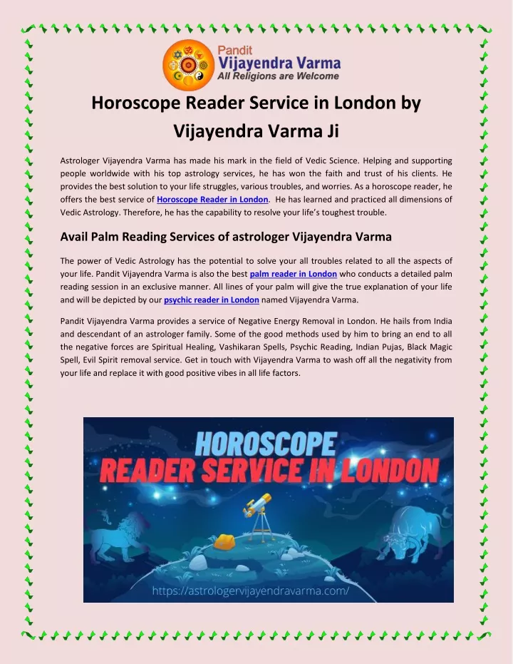 horoscope reader service in london by vijayendra