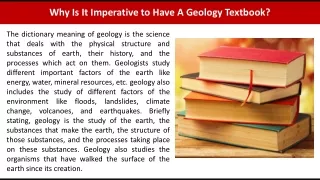 Why Is It Imperative to Have A Geology Textbook?