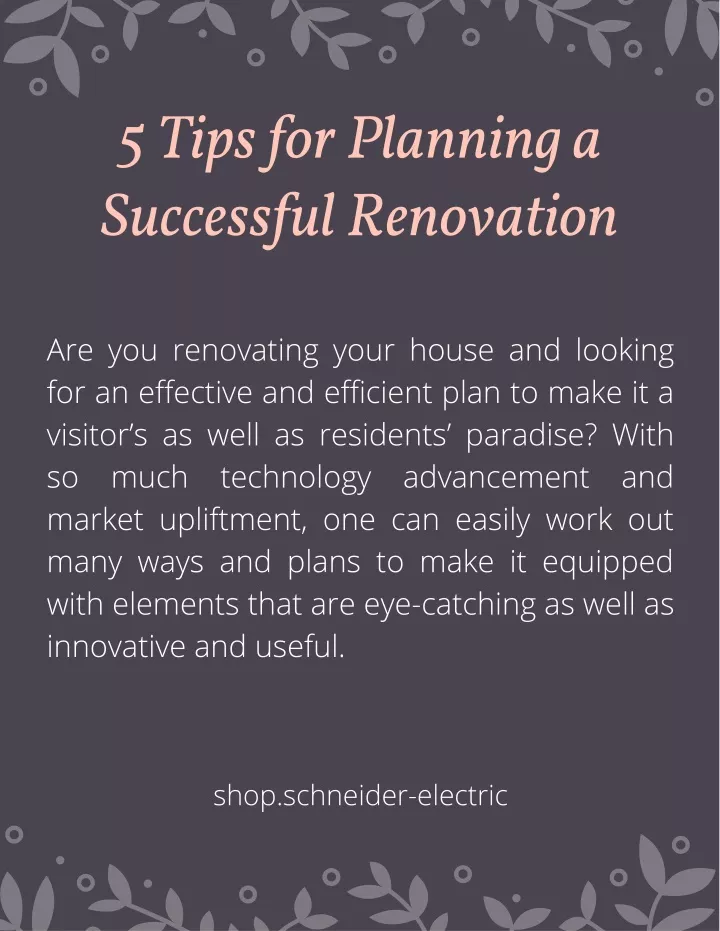 5 tips for planning a successful renovation