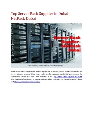 Top Server Rack Supplier in Dubai- NetRack Dubai