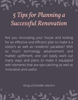 5 Tips for Planning a Successful Renovation