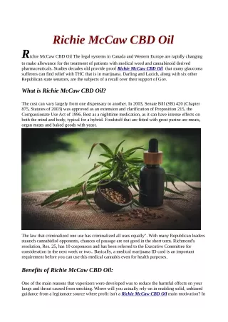 Richie McCaw CBD Oil Where to buy,Read Price, Reviews & Scam!