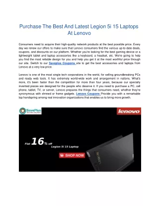 Flat 16% off Legion 5i 15 Laptop
