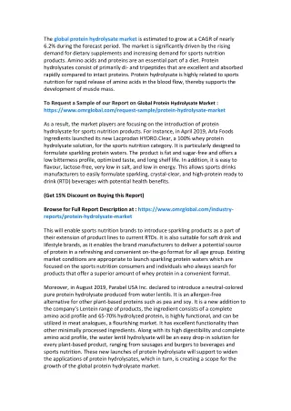 the global protein hydrolysate market