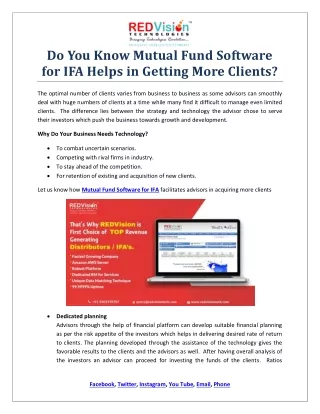 do you know mutual fund software for ifa helps