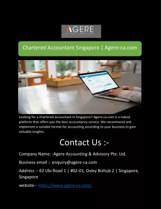 Chartered Accountant Singapore | Agere-ca.com