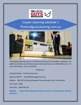 Carpet cleaning adelaide | Thelocalguyscleaning.com.au