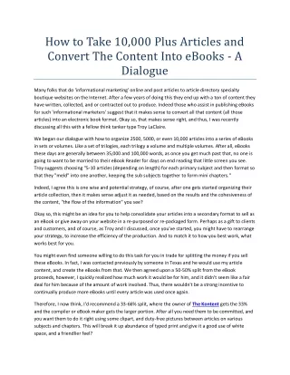 how to take 10 000 plus articles and convert