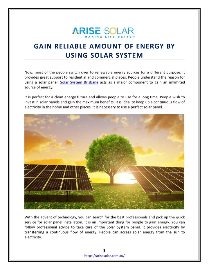 gain reliable amount of energy by using solar
