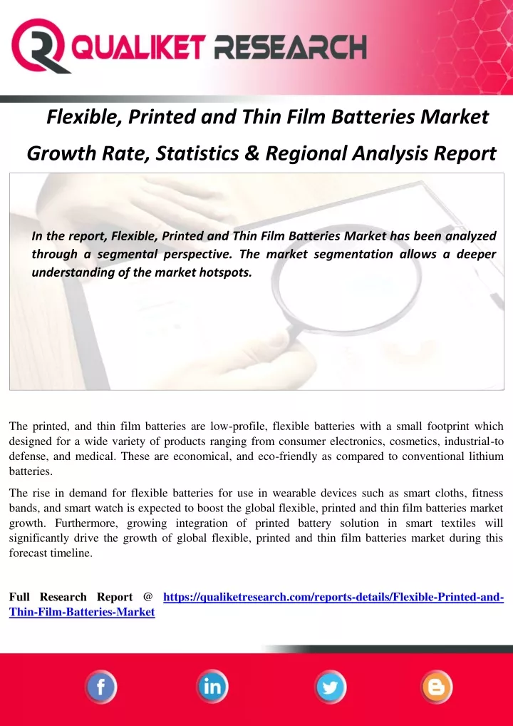 flexible printed and thin film batteries market