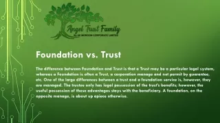 Foundation vs. Trust