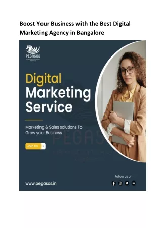 Boost your business with the best digital marketing agency in bangalore