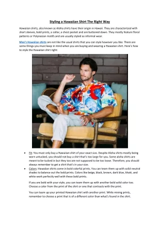 styling a hawaiian shirt the right way