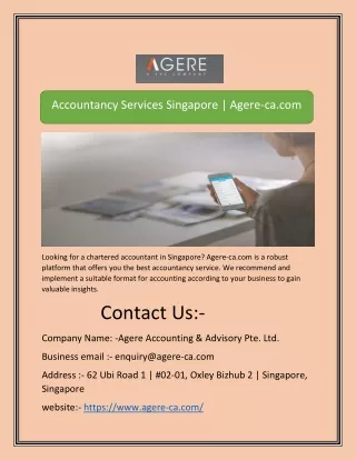 Accountancy Services Singapore | Agere-ca.com