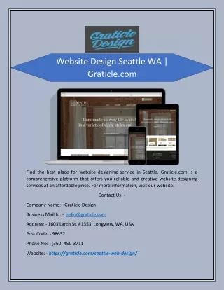 Website Design Seattle WA | Graticle.com