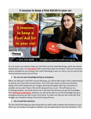 5 reasons to keep a first aid kit in your car