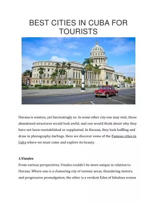 best cities in cuba for tourists