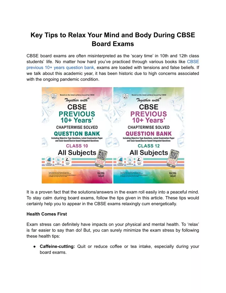 key tips to relax your mind and body during cbse