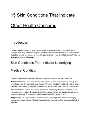 15 Skin Conditions That Indicate Other Health Concerns