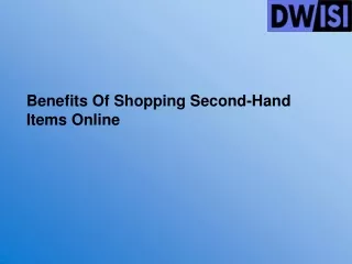 benefits of shopping second hand items online