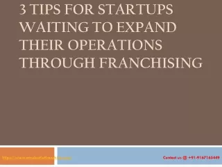 3 Tips for Startups Waiting To Expand Their Operations through Franchising?