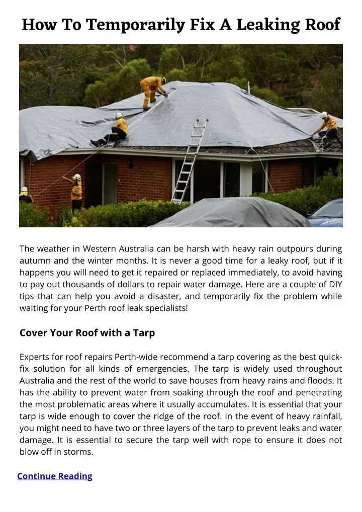 how to temporarily fix a leaking roof