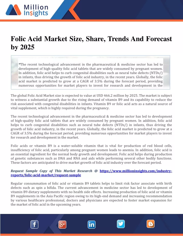 folic acid market size share trends and forecast