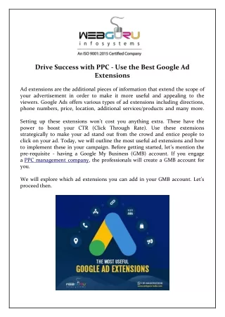 drive success with ppc use the best google