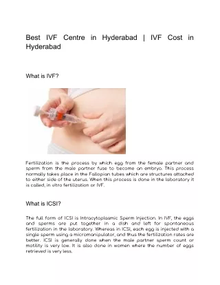 Best IVF Centre in Hyderabad | IVF Cost in Hyderabad