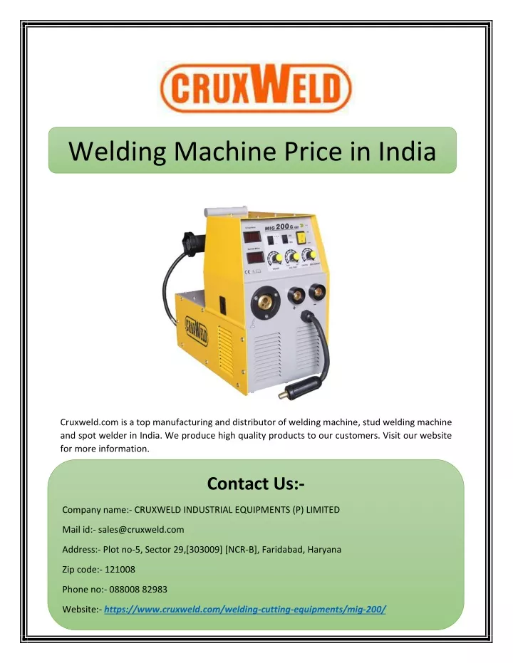 welding machine price in india