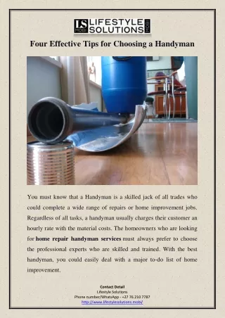 four effective tips for choosing a handyman