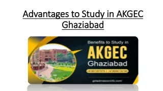 Advantages to Study in AKGEC Ghaziabad