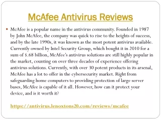 McAfee Antivirus Reviews