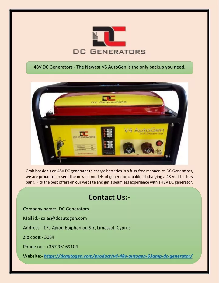 48v dc generators the newest v5 autogen