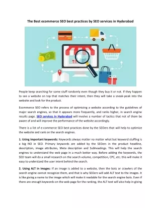 the best ecommerce seo best practices