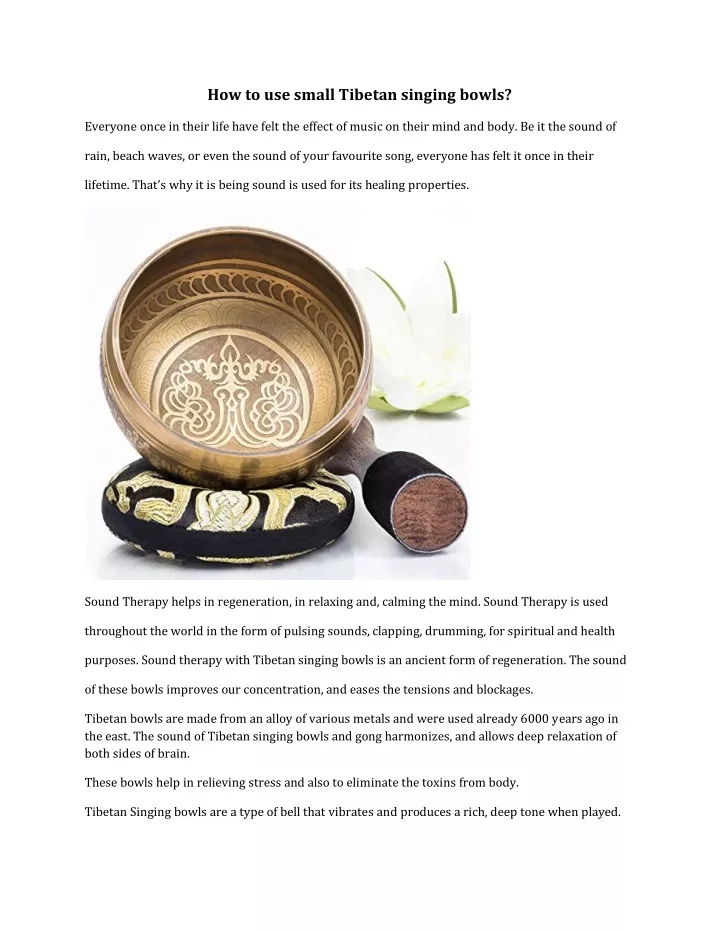 how to use small tibetan singing bowls
