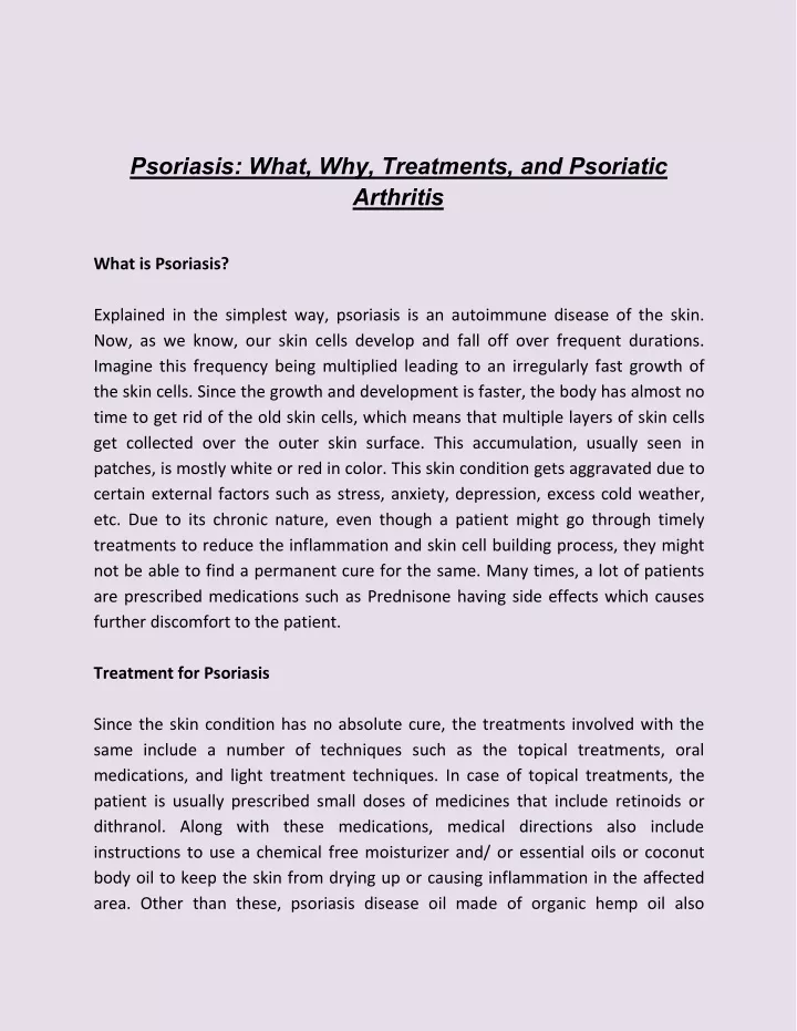 psoriasis what why treatments and psoriatic
