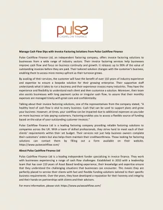 manage cash flow dips with invoice factoring