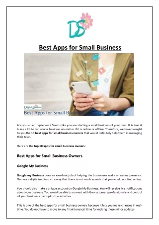 best apps for small business