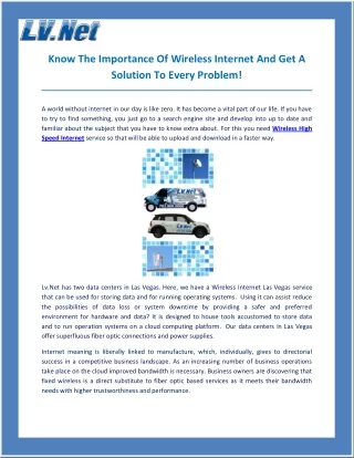 know the importance of wireless internet