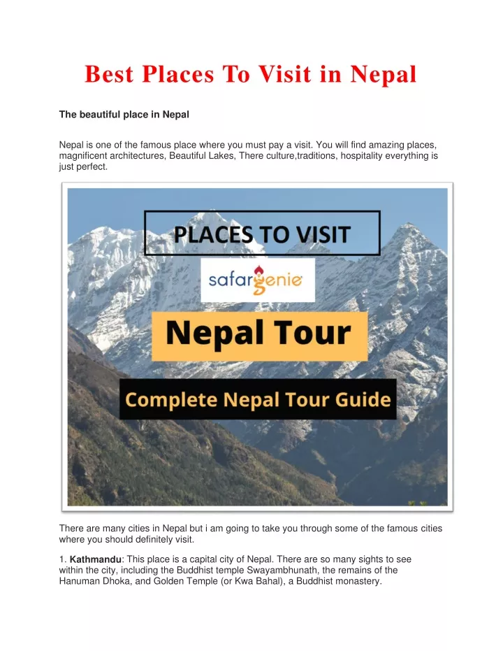 best places to visit in nepal