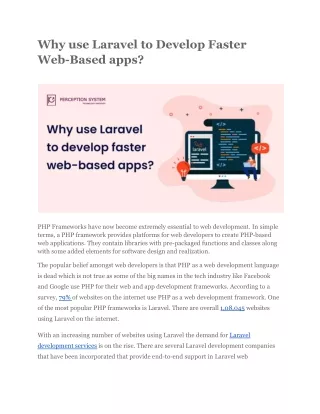 why use laravel to develop faster web based apps